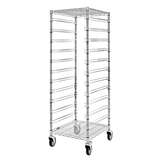 Bin Cart, 21in W x 24in L x 69in H, with 7 DG93060 Gray Bins (22-1/2 x 17-1/2 x 6 in) redirect to product page